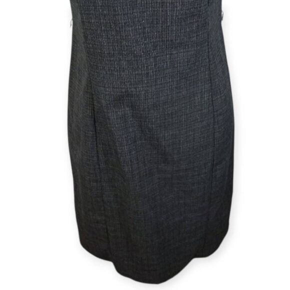 EMMA & MICHELE CHARCOAL RUFFLE MIDI DRESS SZ.8 EUC. - Picture 4 of 10